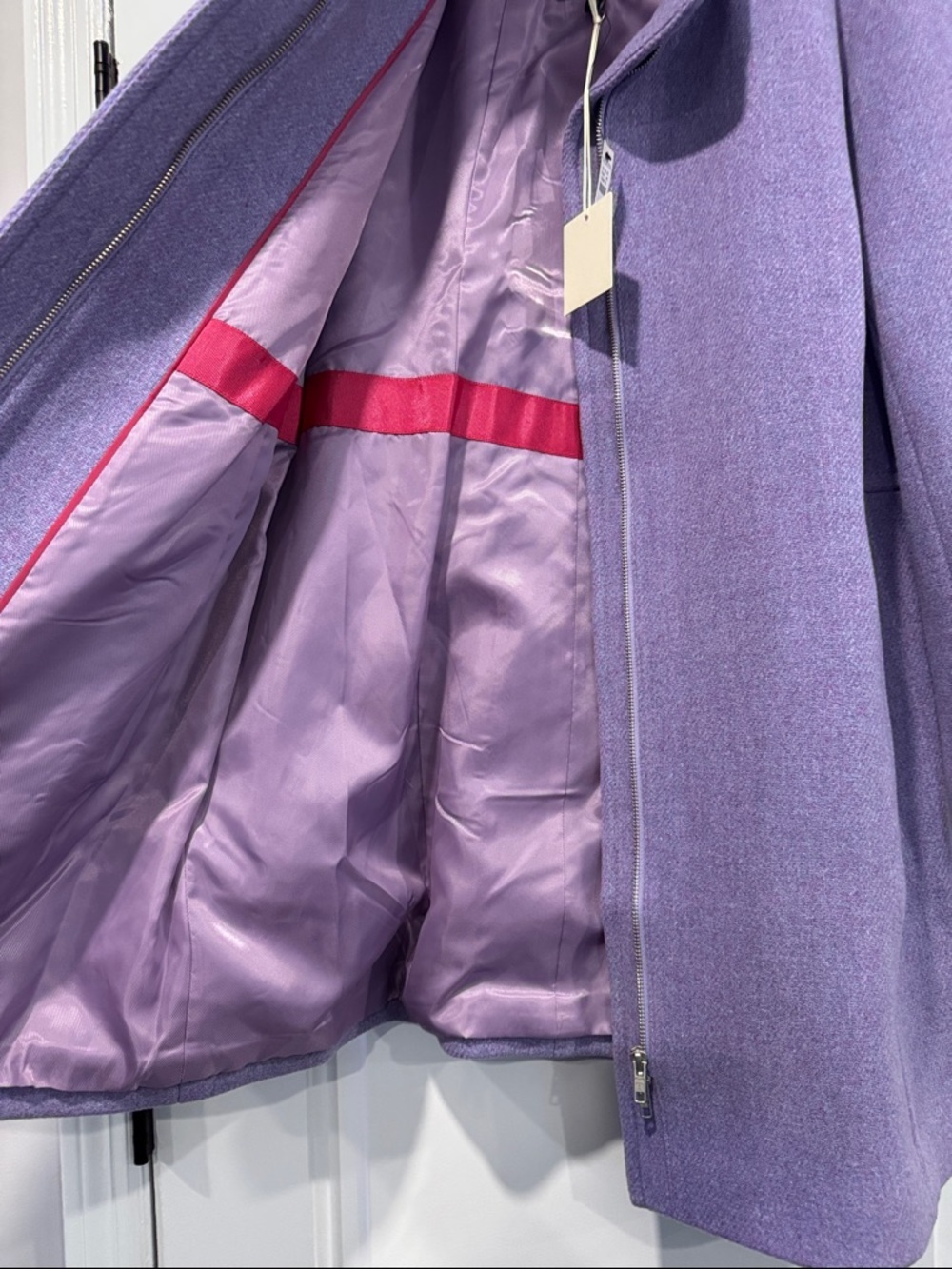 NWT Talbots Lavender Wool Blend Stand Collar Pea Coat Size 12 -RETAIL $300 - Picture 8 of 10